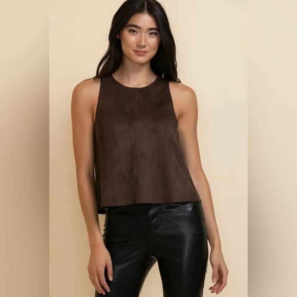 Ricki's Tops - Ricki's Dark Brown Faux Suede Tank Top